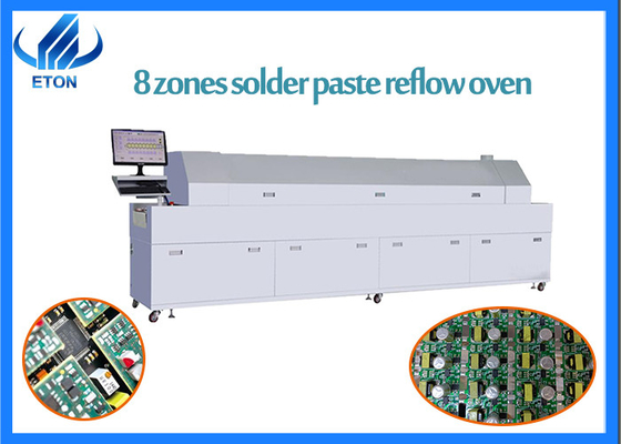 Lò nướng 8 vùng SMT Reflow Lò hàn dán với lưới 450mm cho bóng đèn DOB / đèn đường