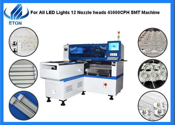 45000CPH Máy chọn và đặt SMT 12 Đầu vòi 28 Trạm trung chuyển cho đèn LED