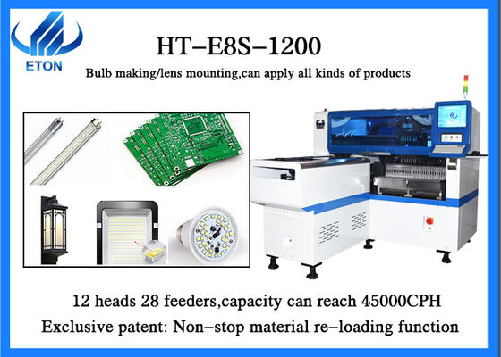 lắp bóng đèn làm ống kính 45000 CPH 12 đầu 28 bộ cấp liệu chọn và đặt máy