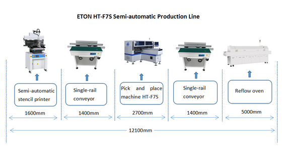 ETON 18W CPH SMT Chip Mounter 1.2m Thiết bị chọn và đặt ống LED