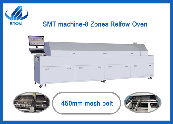 Lò nướng 8 vùng SMT Reflow Lò hàn dán với lưới 450mm cho bóng đèn DOB / đèn đường