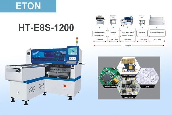 Máy lắp đặt SMT HT-E8S 45000CPH cho đèn dải bóng đèn