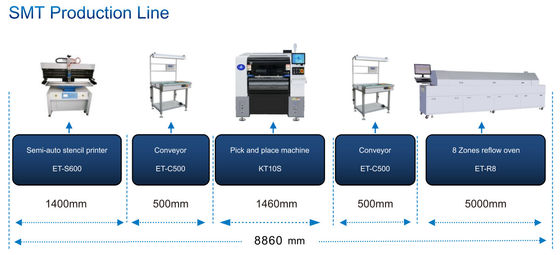 Băng tải dây chuyền sản xuất PCB SMT Max 600 * 350mm đường ray đơn