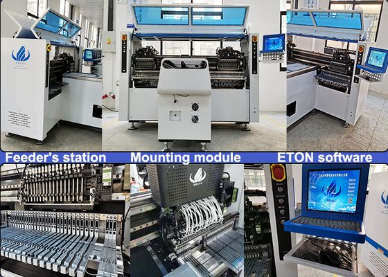 180000CPH Năng lực lắp đặt SMT Tube Production 68 Feeder Station Pick And Place Machine